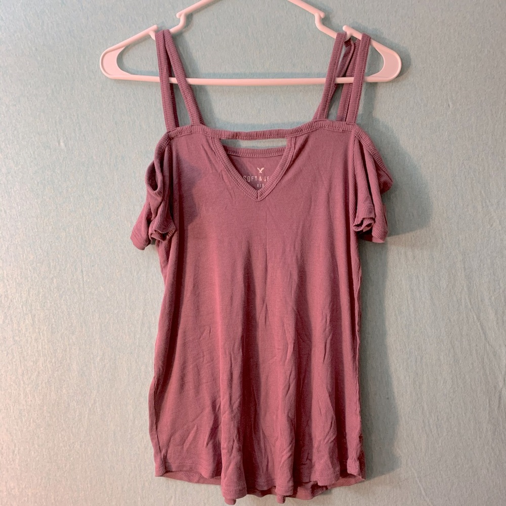 American Eagle Ribbed Off the Shoulder